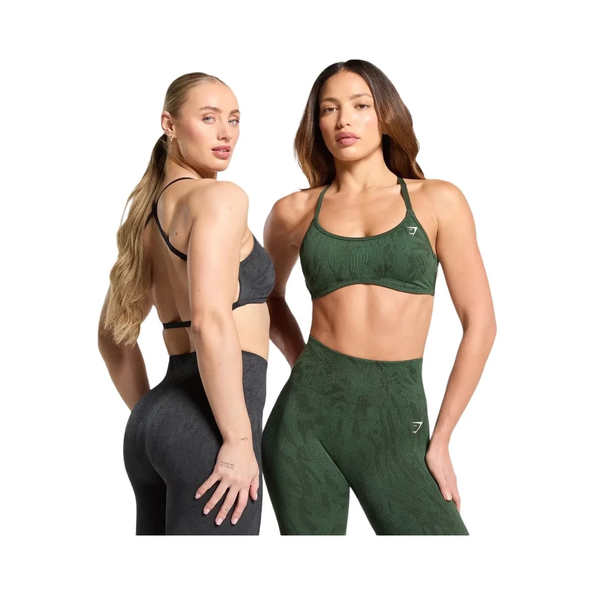 Gymshark Adapt Camo Cross Back Sports Bra - Asphalt Grey/Black