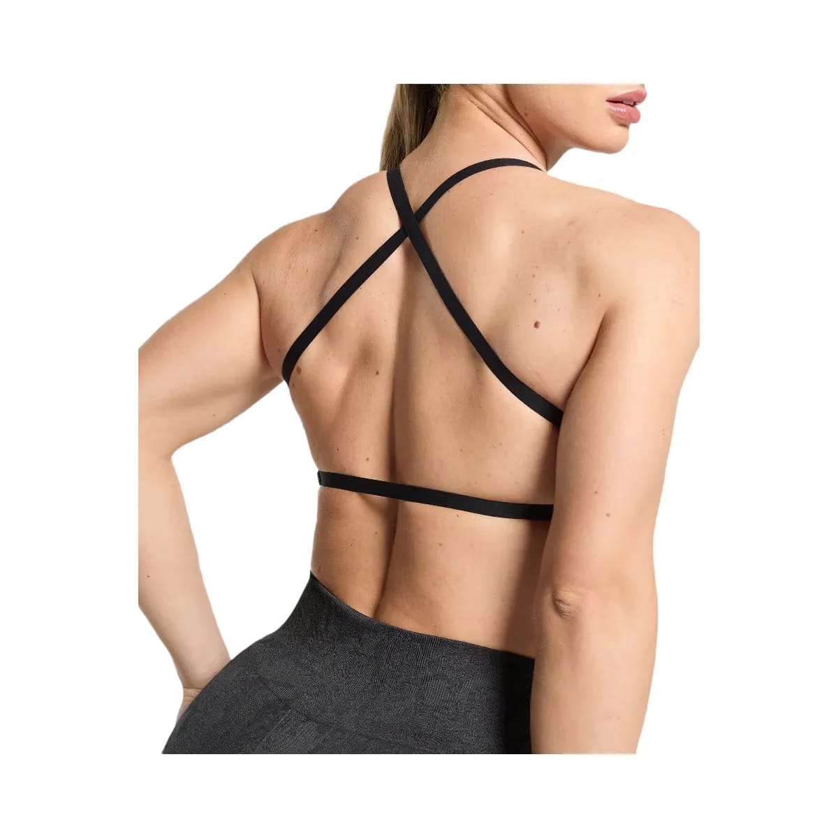 Gymshark Adapt Camo Cross Back Sports Bra - Asphalt Grey/Black