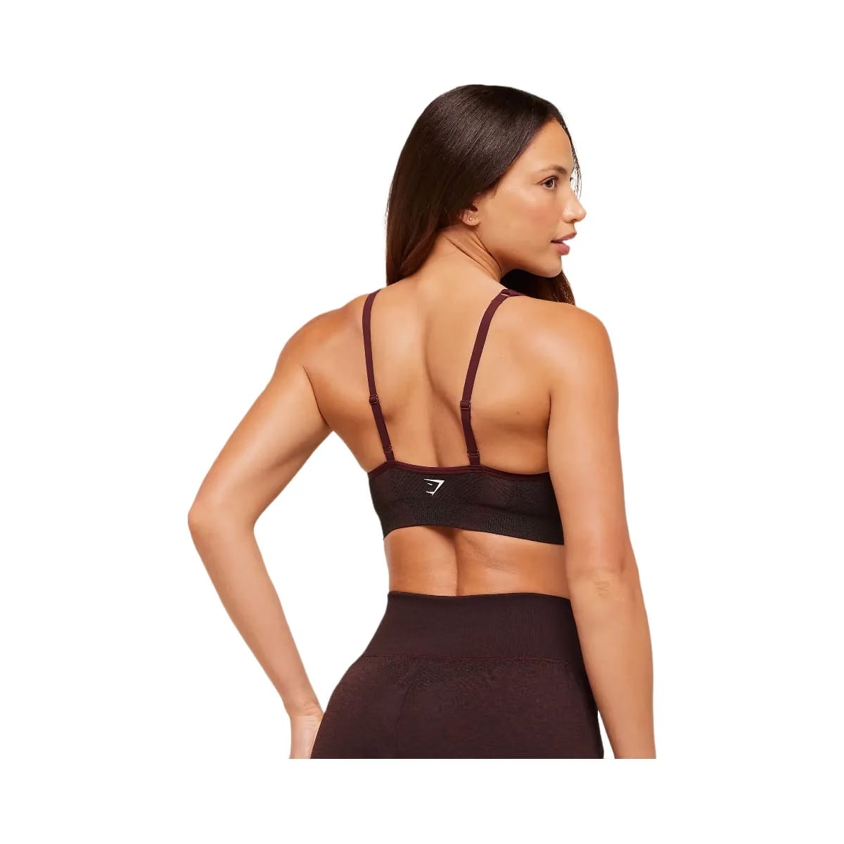 Gymshark Vital V Neck Sports Bra - Rich Maroon/Marl