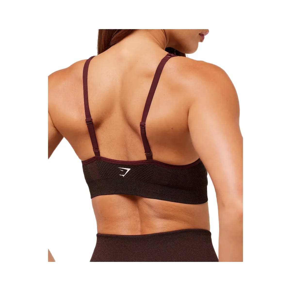 Gymshark Vital V Neck Sports Bra - Rich Maroon/Marl