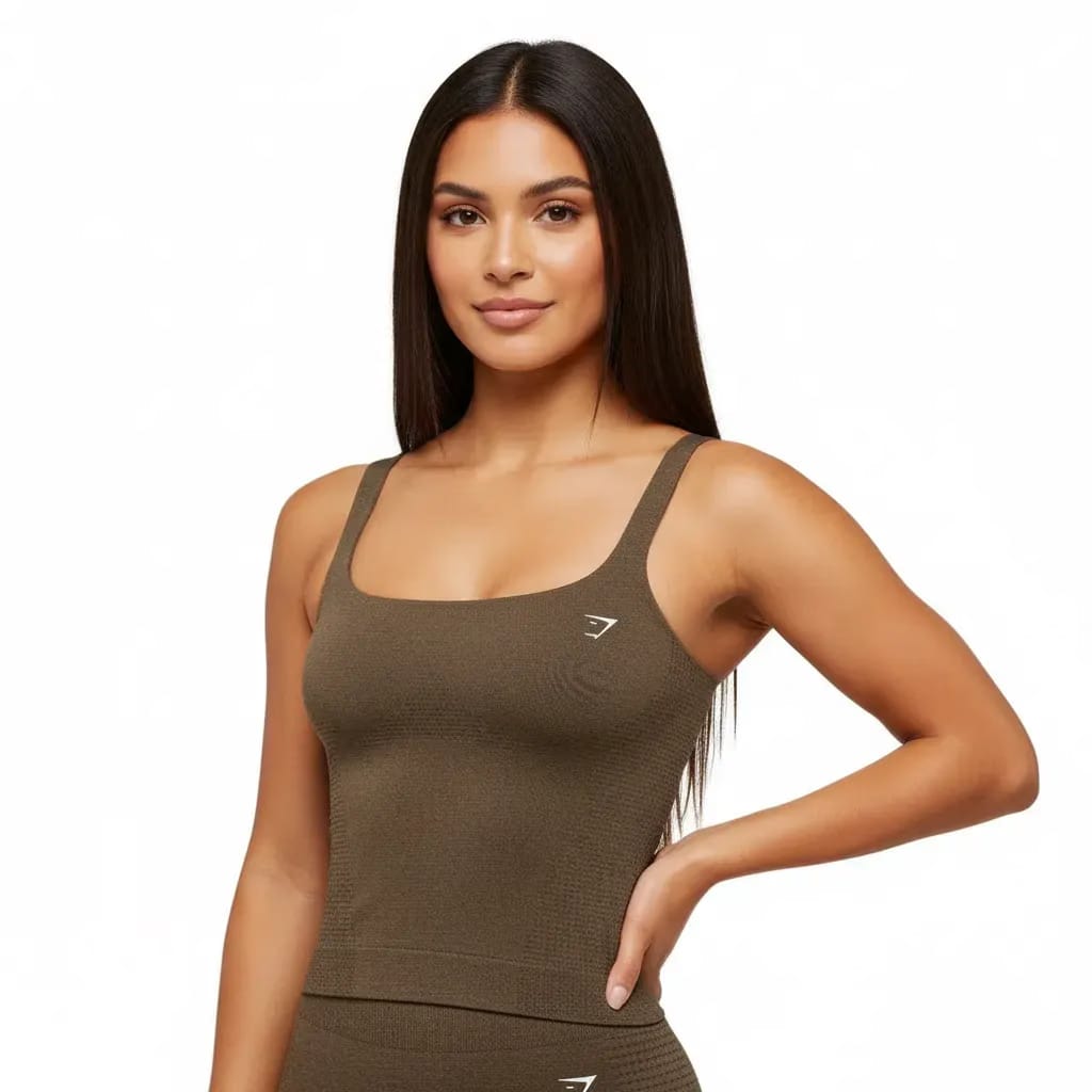 Gymshark Vital Tank With Shelf - Espresso Marl