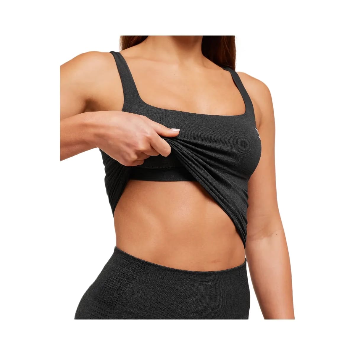 Gymshark Vital Tank With Shelf - Black Marl