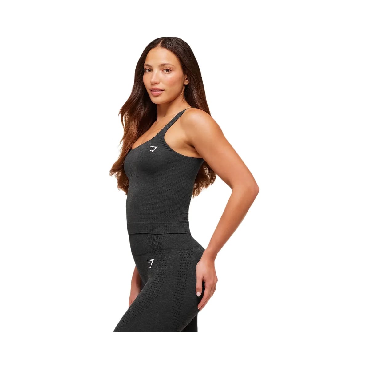 Gymshark Vital Tank With Shelf - Black Marl