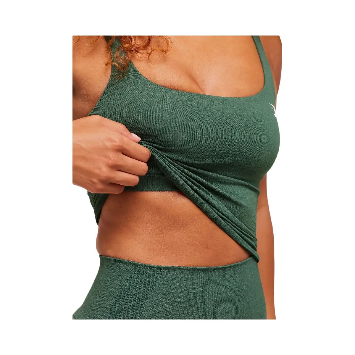 Gymshark Vital Tank With Shelf - Obsidian Green Marl