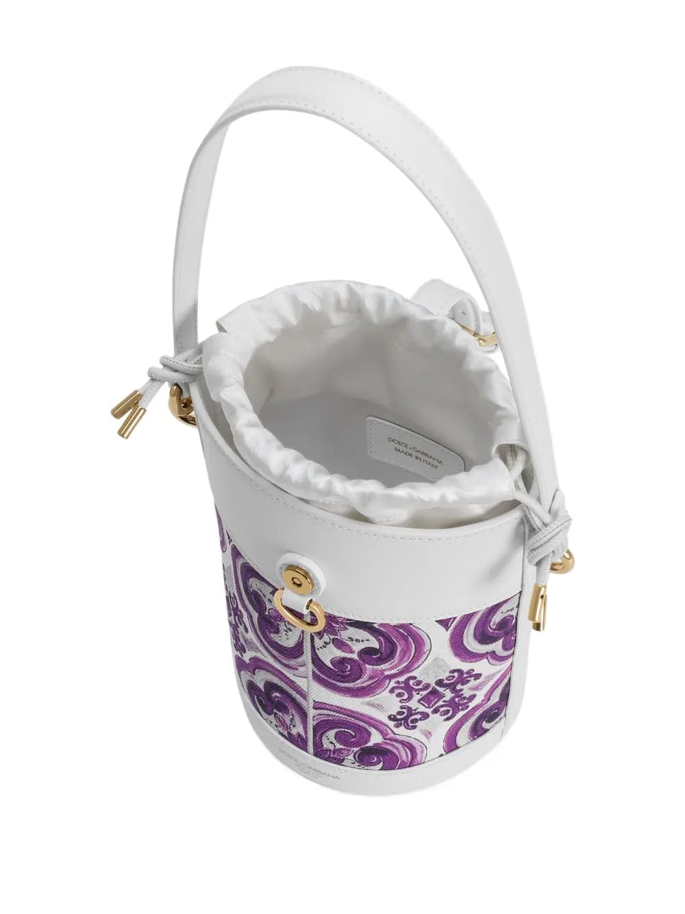 floral-print bucket bag