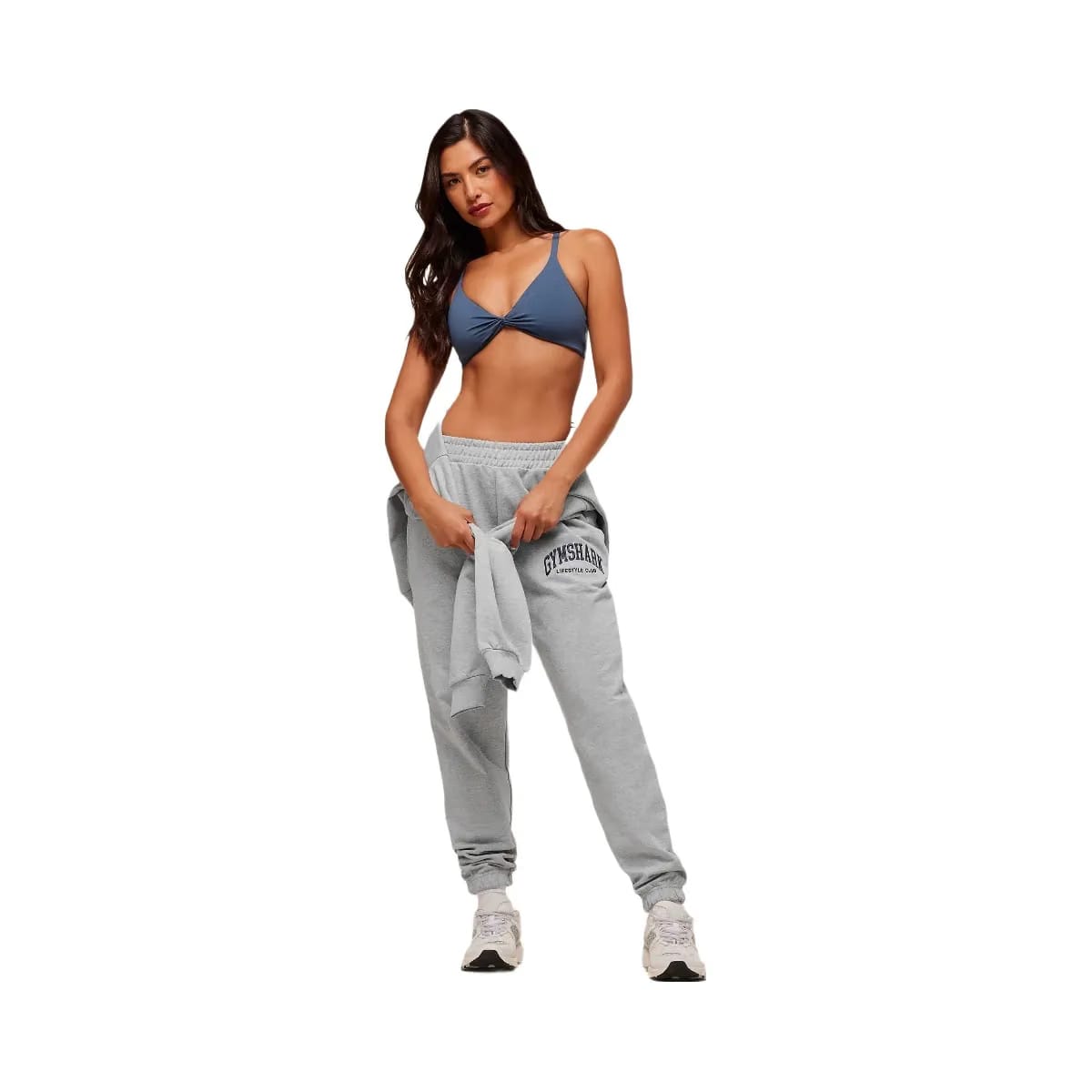 Gymshark Collegiate Graphic Joggers - Light Grey Core Marl