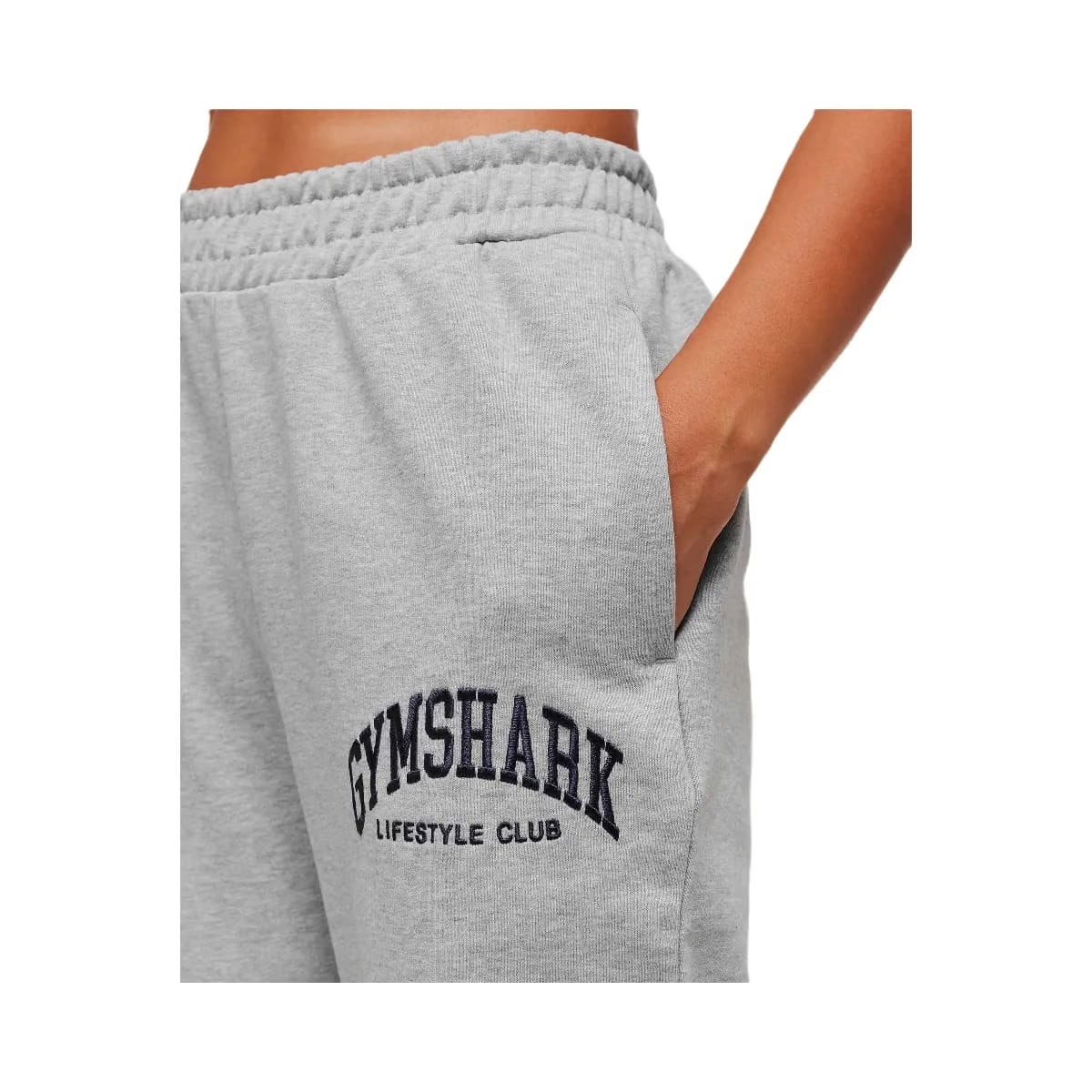 Gymshark Collegiate Graphic Joggers - Light Grey Core Marl