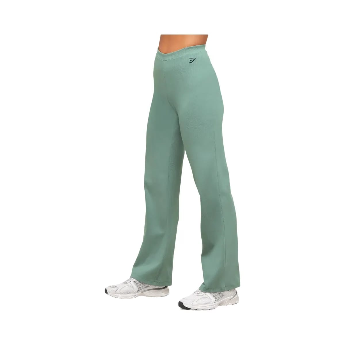 Gymshark Ribbed Cotton Straight Leg Pants - Celeste Blue/Heavy Blue