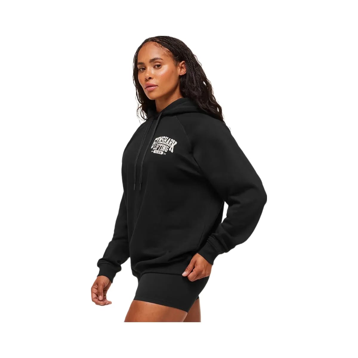 Gymshark Lifting Club Graphic Oversized Hoodie - Black/Soft White