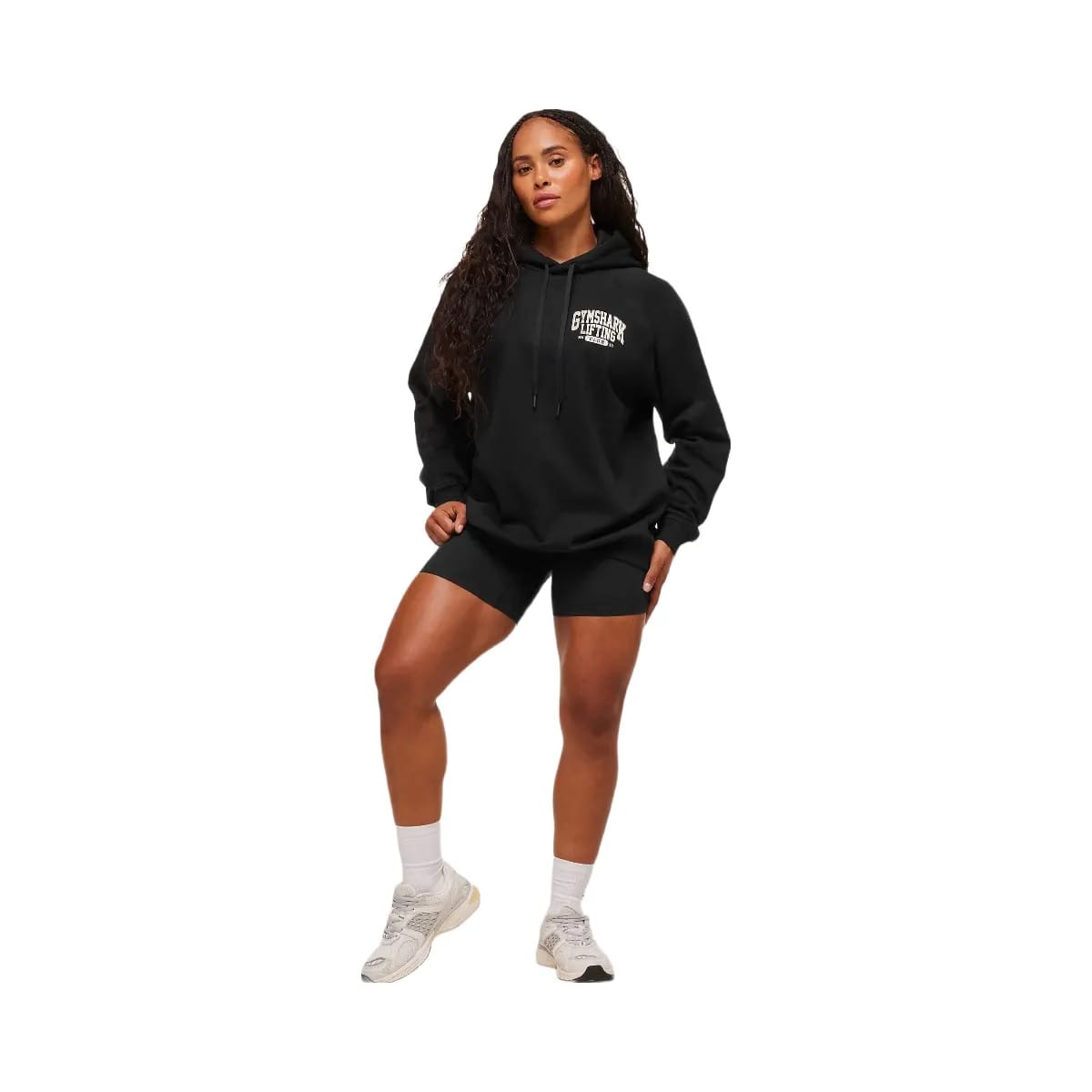 Gymshark Lifting Club Graphic Oversized Hoodie - Black/Soft White