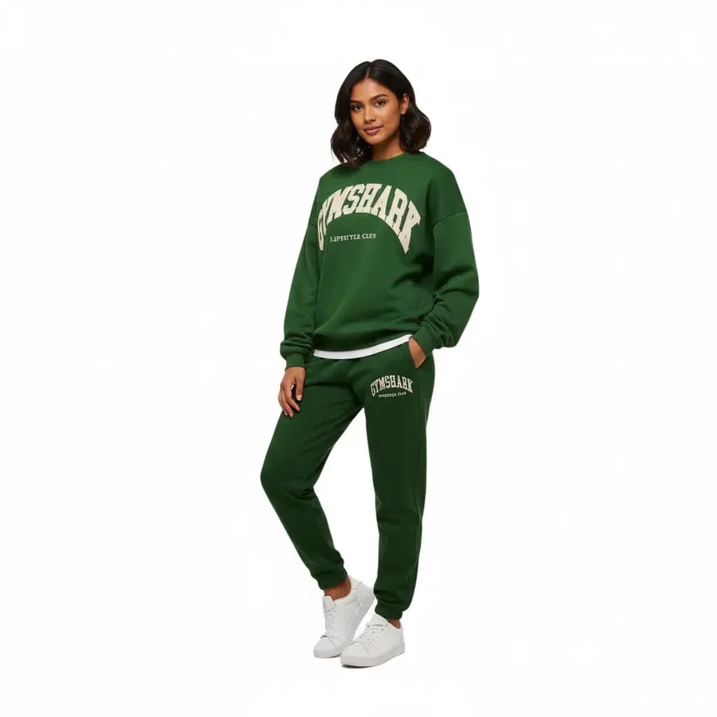 Gymshark Collegiate Graphic Crew Neck Pullover - Athletic Green