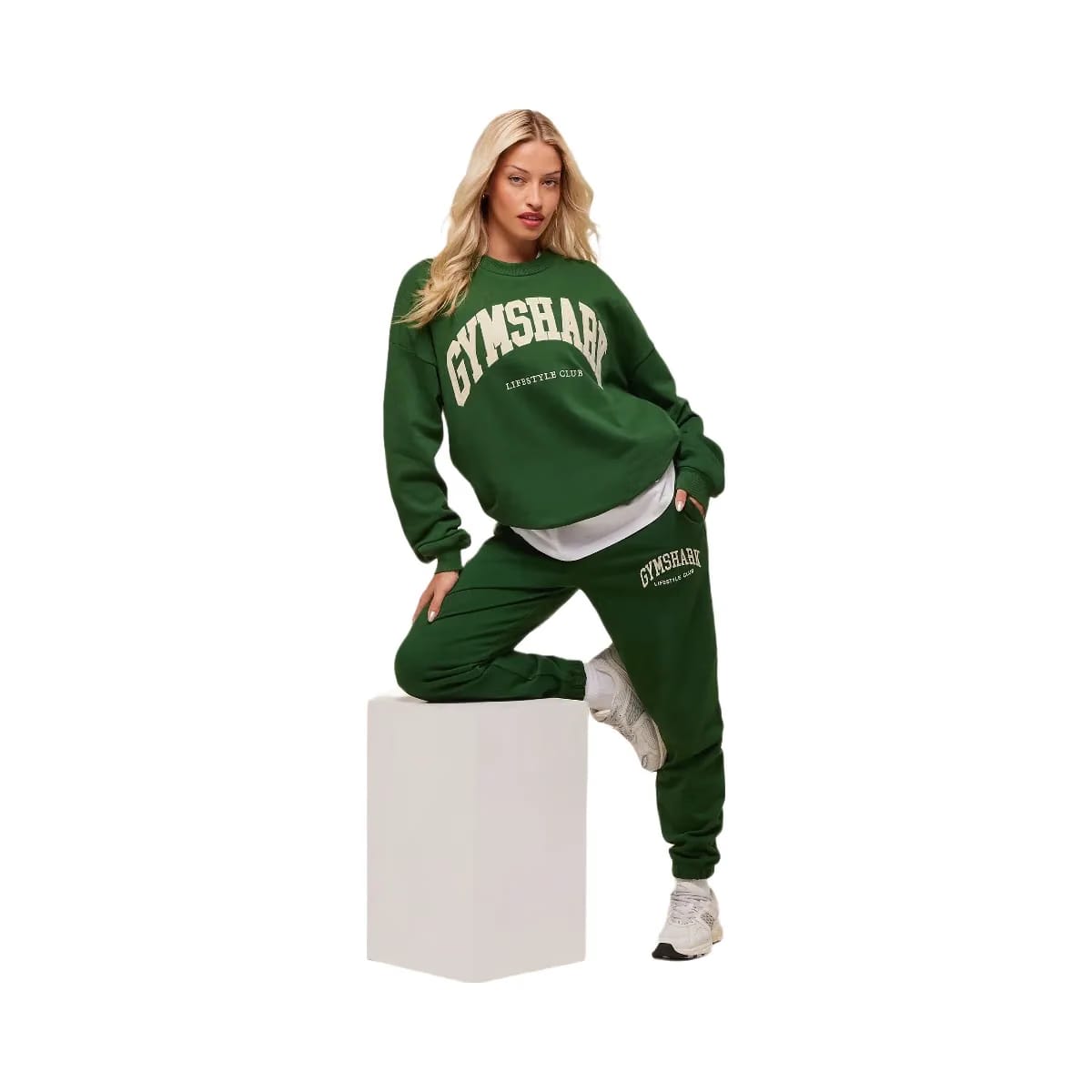 Gymshark Collegiate Graphic Crew Neck Pullover - Athletic Green