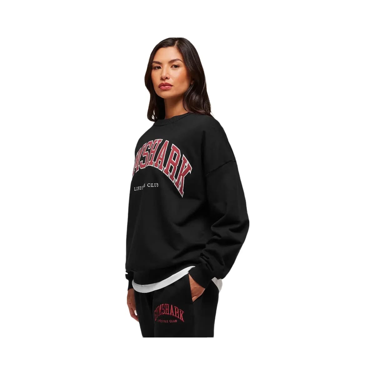 Gymshark Collegiate Graphic Crew Neck Pullover - Black