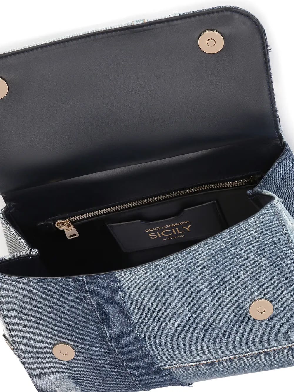 large Sicily patchwork denim shoulder bag