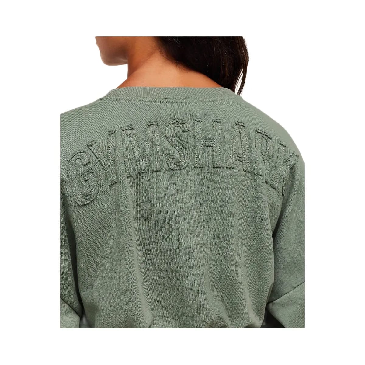 Gymshark Power Washed Sweat Top - Unit Green/Acid Wash Small Ball