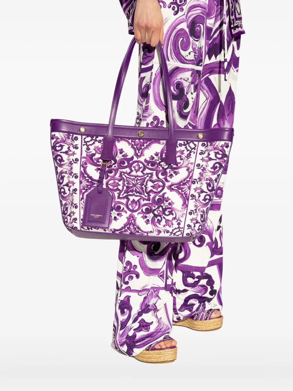 Majolica-print tote bag