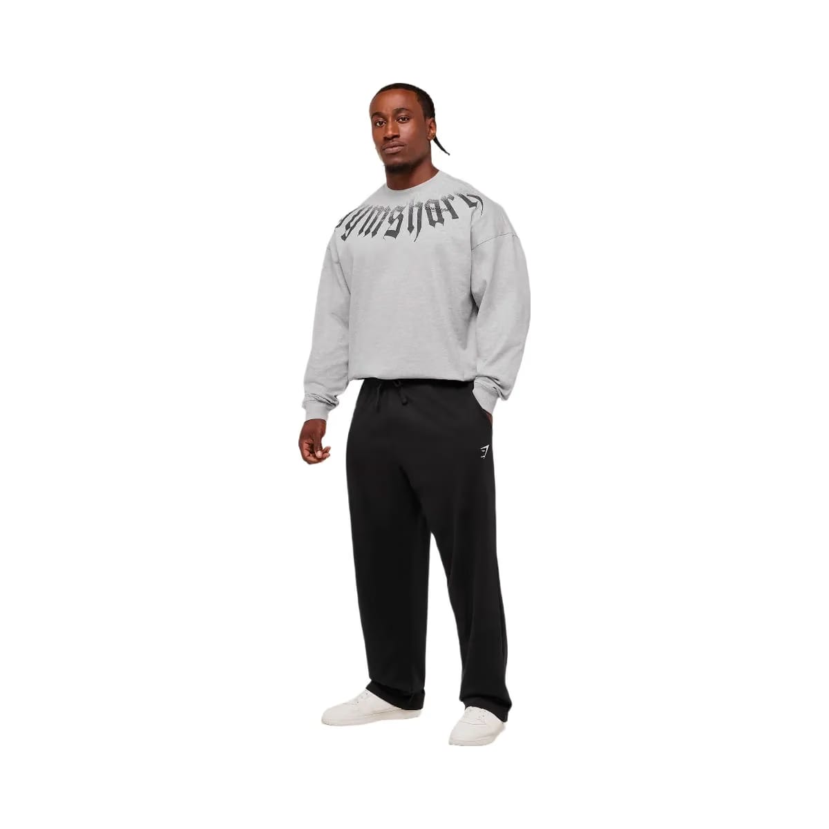 Gymshark Fade Graphic Crew - Light Grey Core Marl