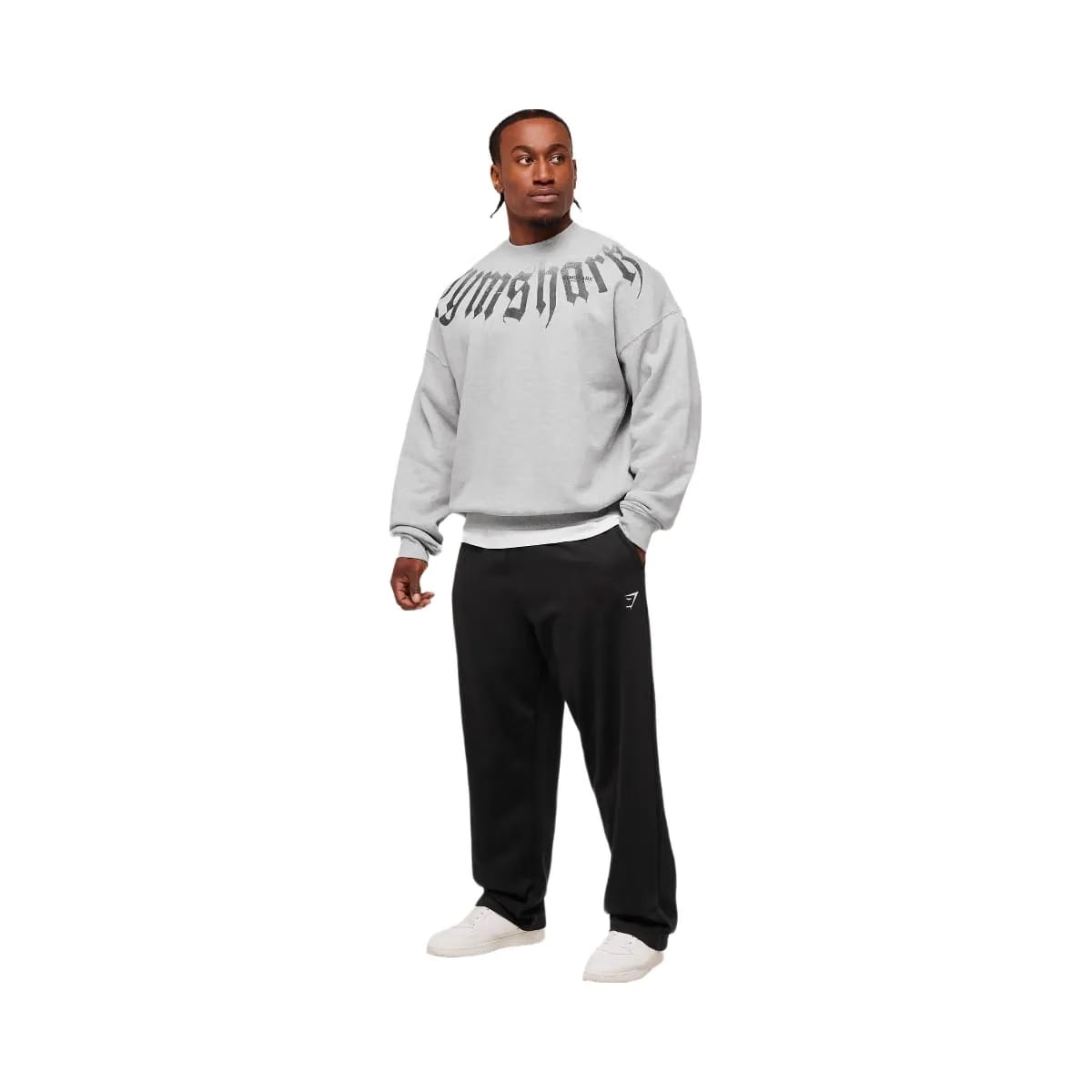Gymshark Fade Graphic Crew - Light Grey Core Marl