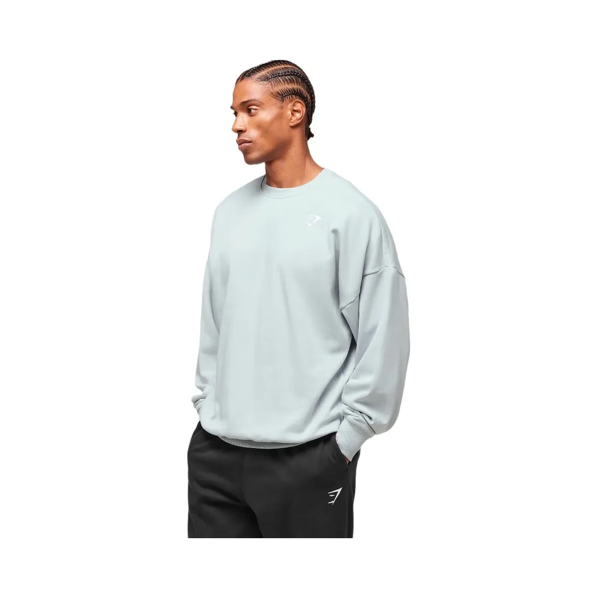 Gymshark Crest Oversized Crew - Smoke Blue