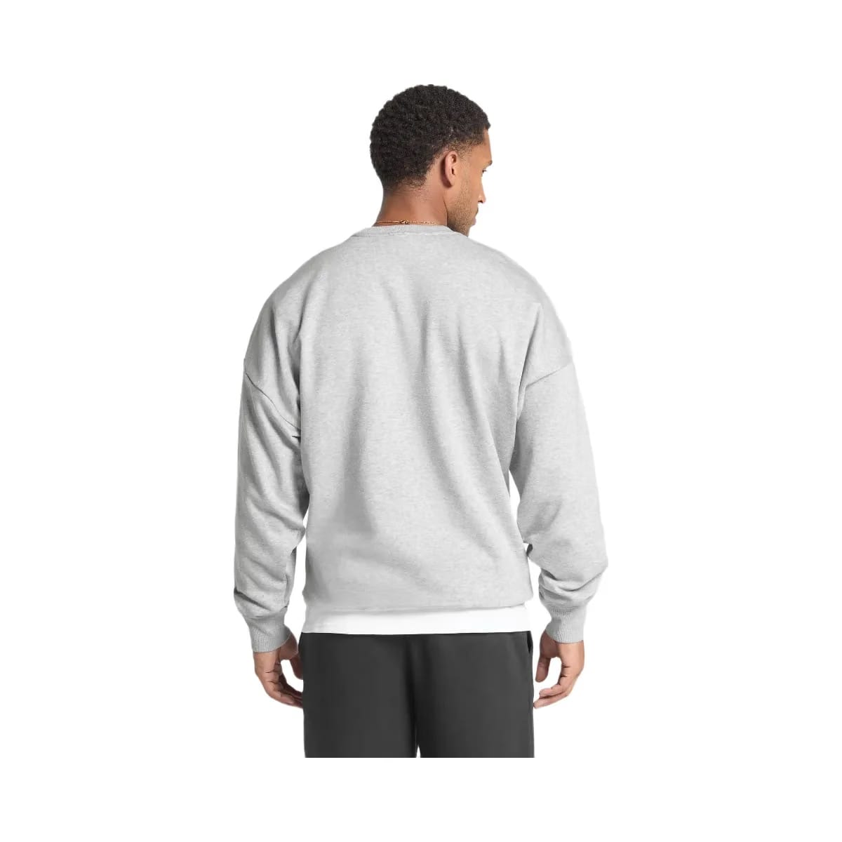 Gymshark Oversized Crest Crew - Light Grey Core Marl