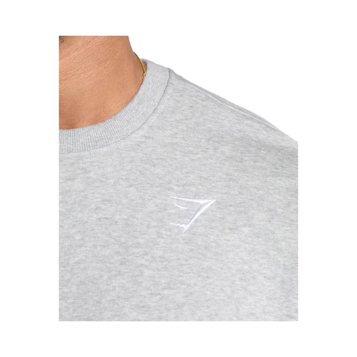 Gymshark Oversized Crest Crew - Light Grey Core Marl