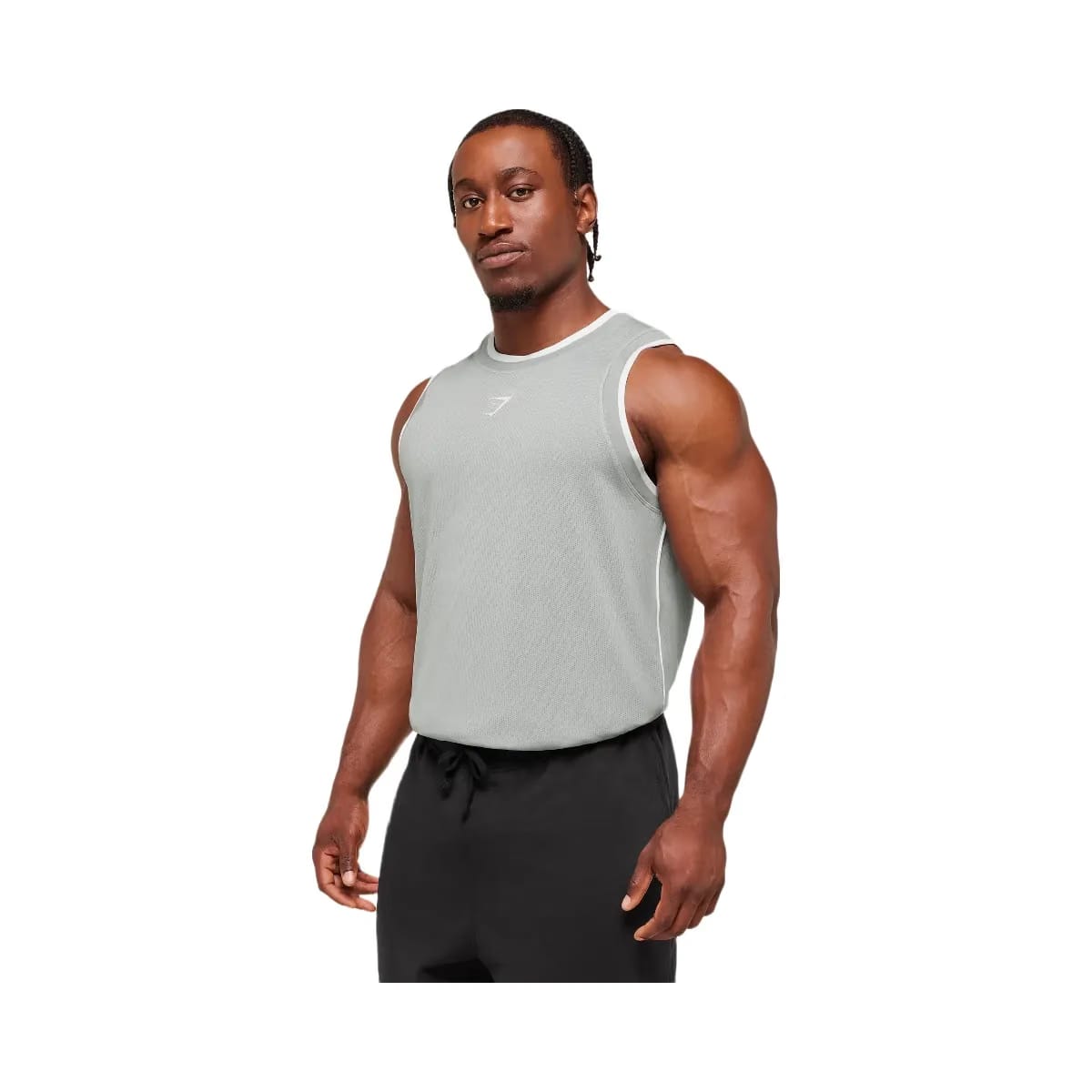 Gymshark Graphic Basketball Mesh Tank - Silver Grey