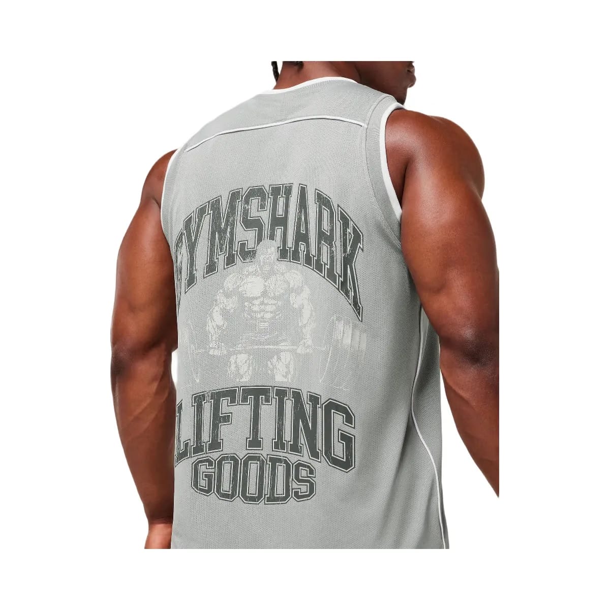 Gymshark Graphic Basketball Mesh Tank - Silver Grey