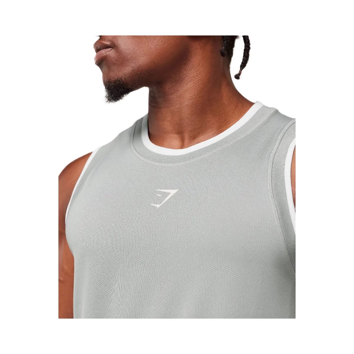 Gymshark Graphic Basketball Mesh Tank - Silver Grey