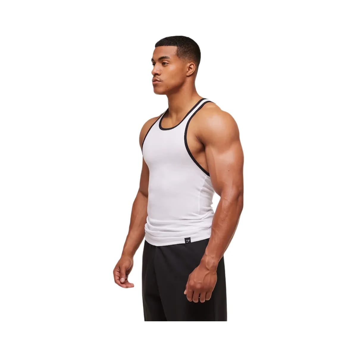 Gymshark Ribbed Tank 1PK - White/Black