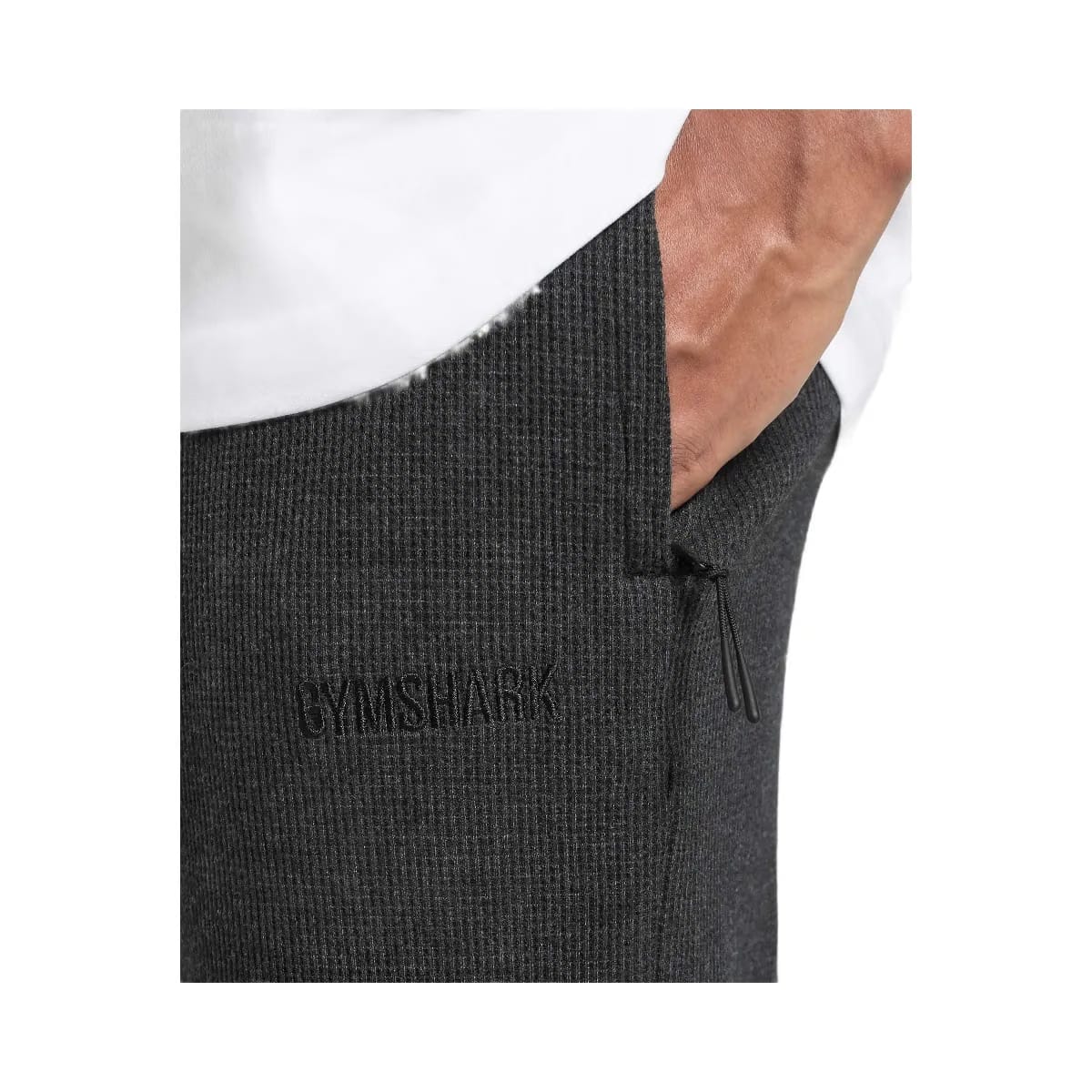 Gymshark Waffle Straight Leg Joggers - Black