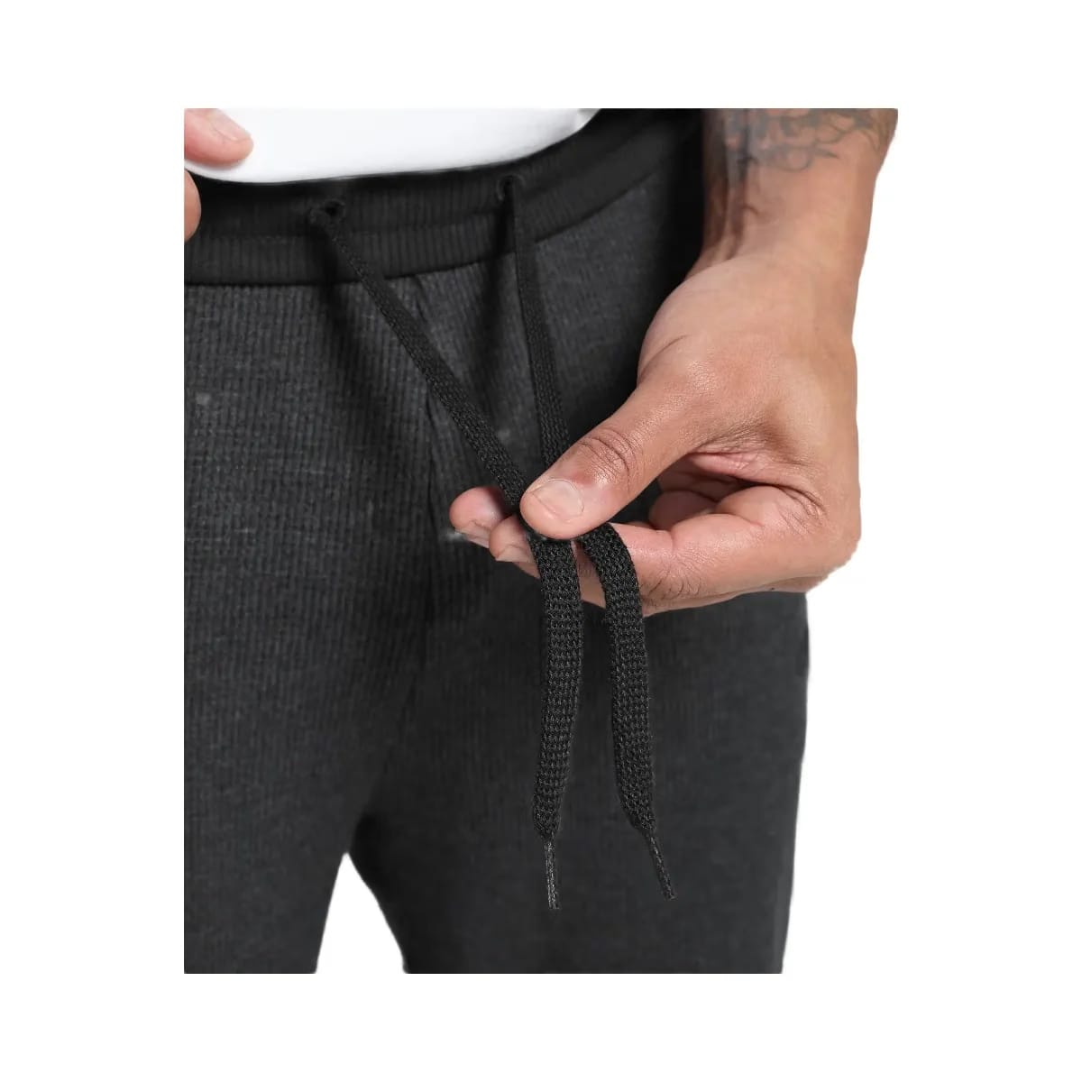 Gymshark Waffle Straight Leg Joggers - Black