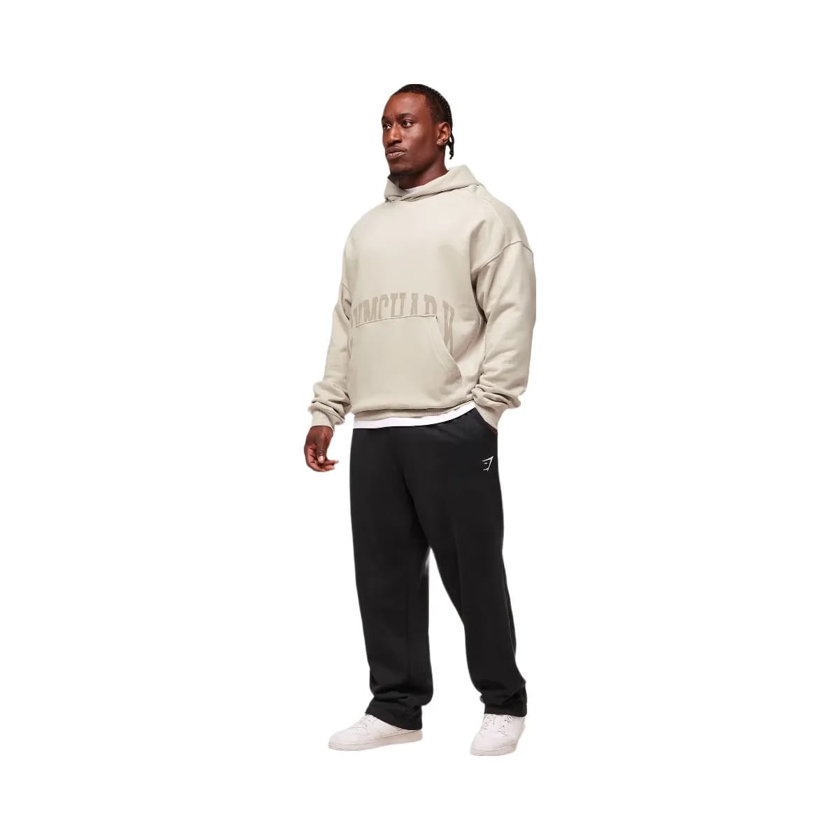 Gymshark Pocket Graphic Hoodie - Pebble Grey