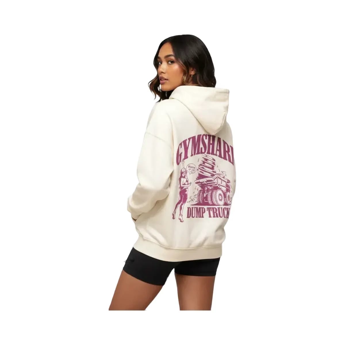 Gymshark Dump Truck Graphic Hoodie Soft White