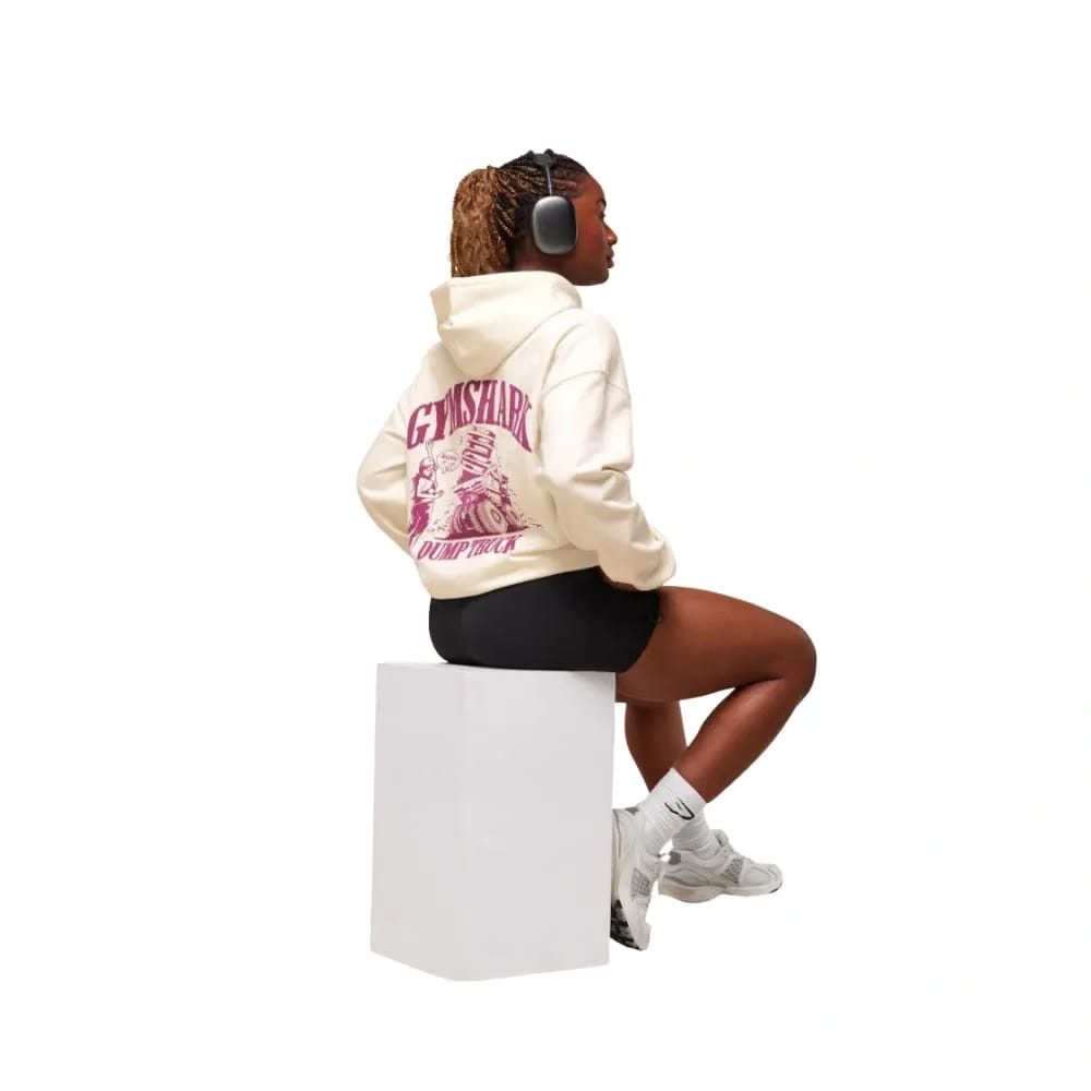 Gymshark Dump Truck Graphic Hoodie Soft White