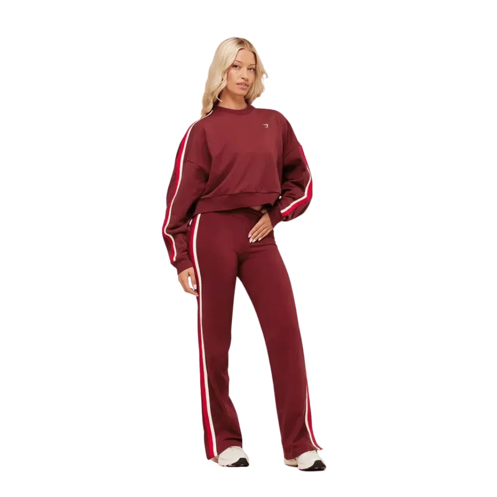 Gymshark Piping Wide Leg Pant Sets Red