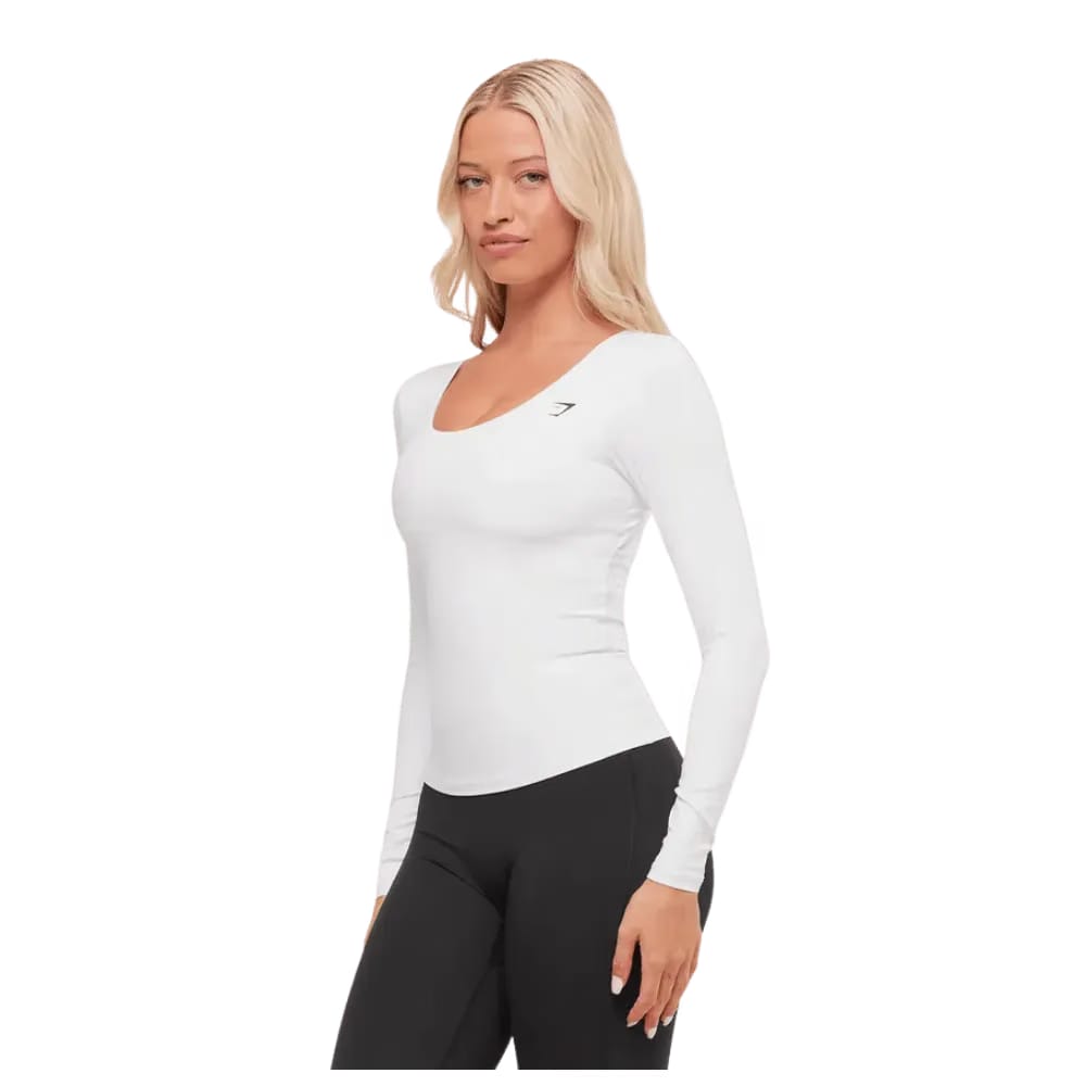 Gymshark Twist Back Long Sleeve Top White