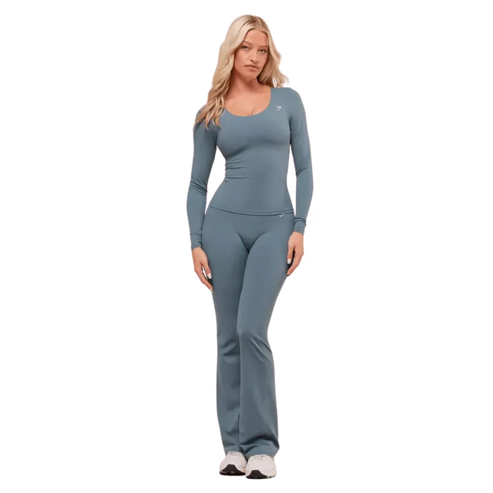 Gymshark Twist Back Long Sleeve Top Iron Blue
