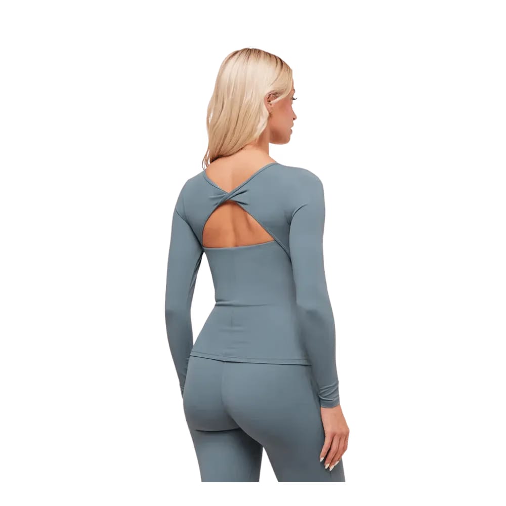 Gymshark Twist Back Long Sleeve Top Iron Blue