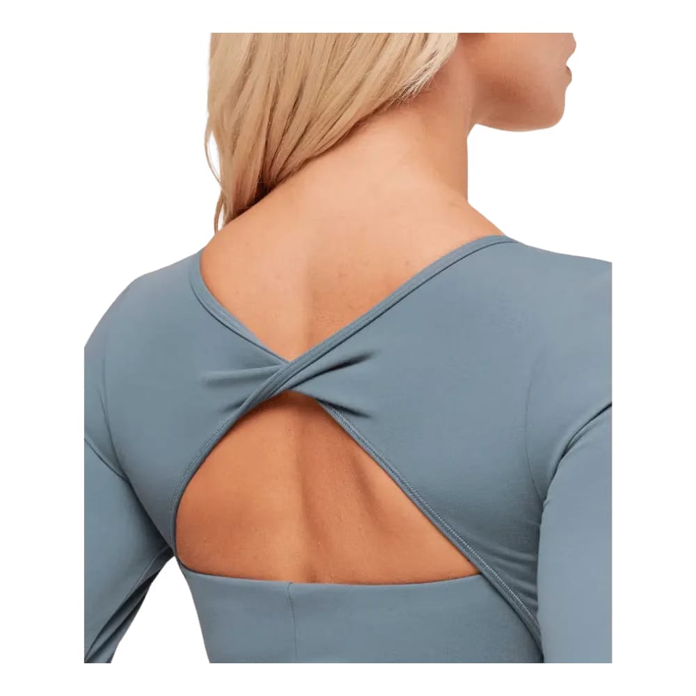 Gymshark Twist Back Long Sleeve Top Iron Blue