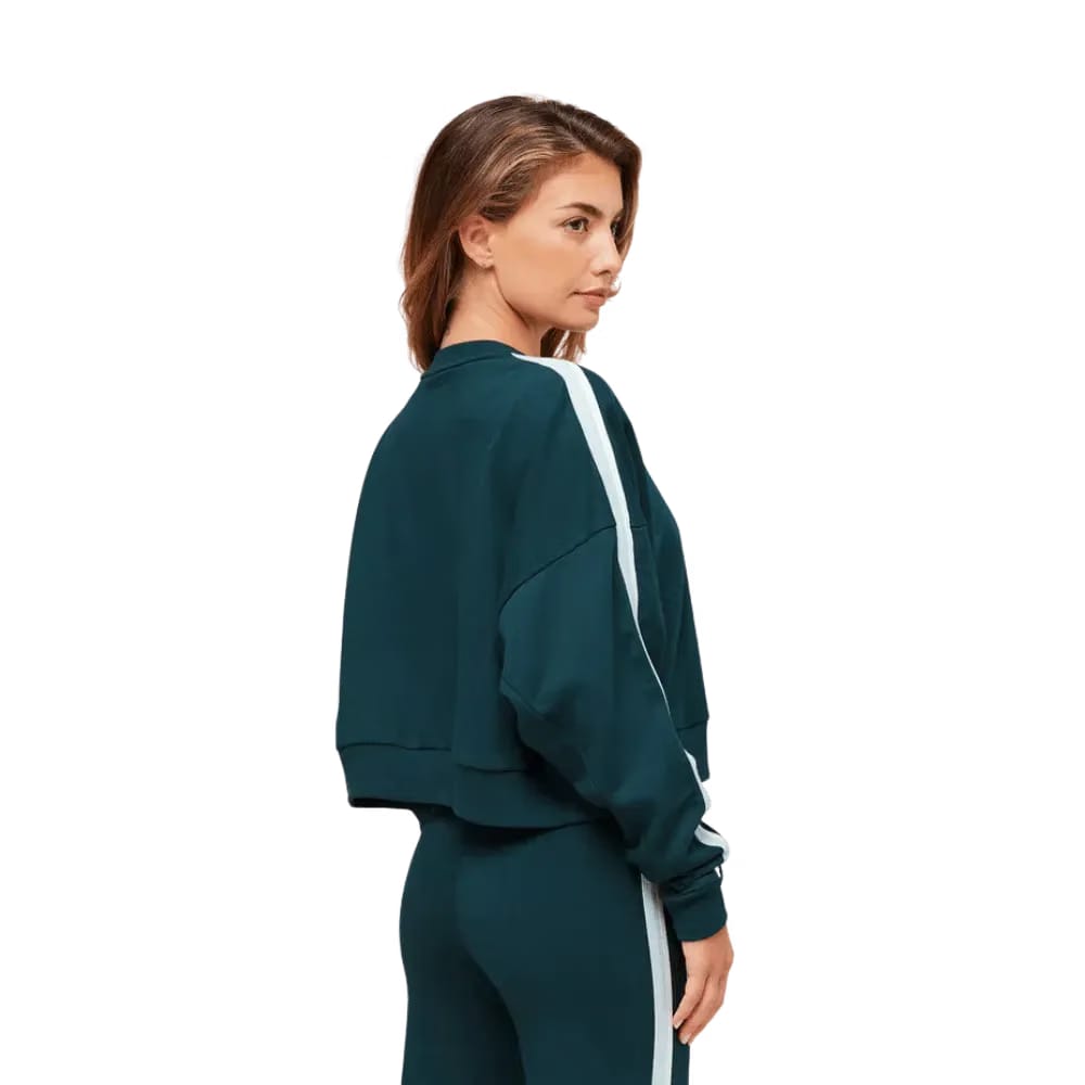 Gymshark Piping Midi Crew Neck Deep Petrol Blue/Smoke Blue/Soft White