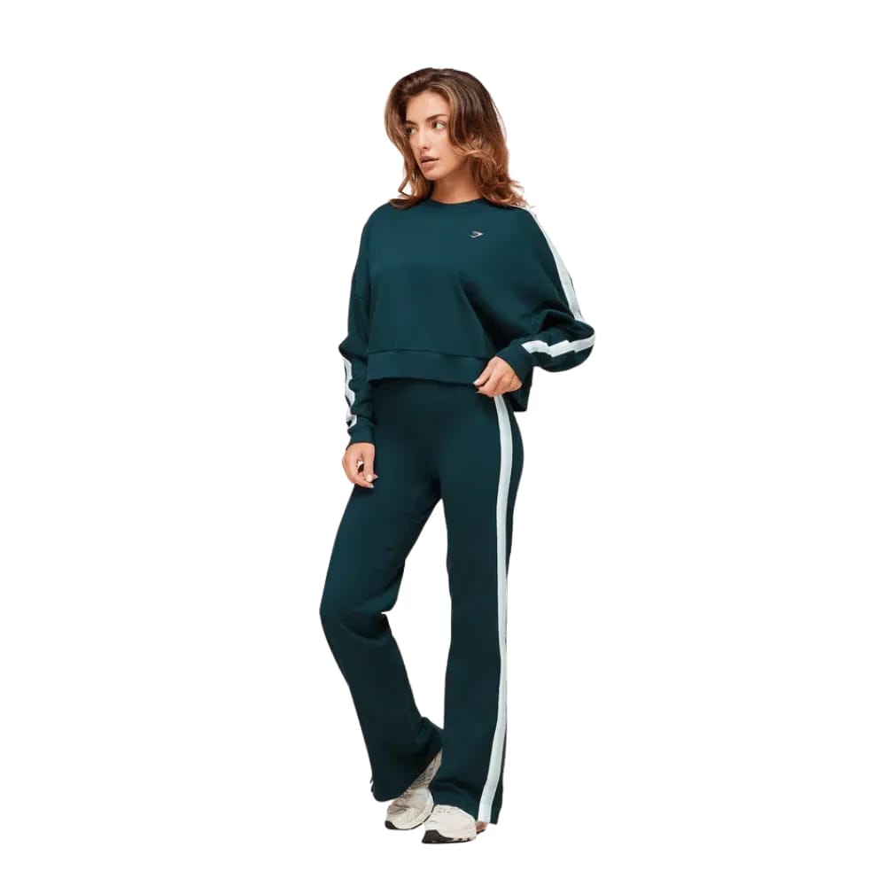 Gymshark Piping Midi Crew Neck Deep Petrol Blue/Smoke Blue/Soft White