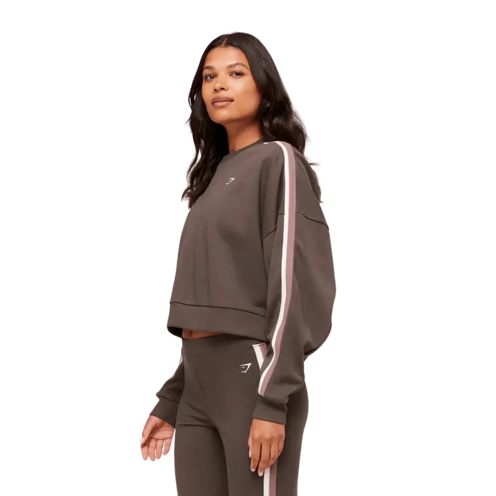 Gymshark Piping Midi Crew Neck Walnut Brown/Chestnut Pink/Soft White