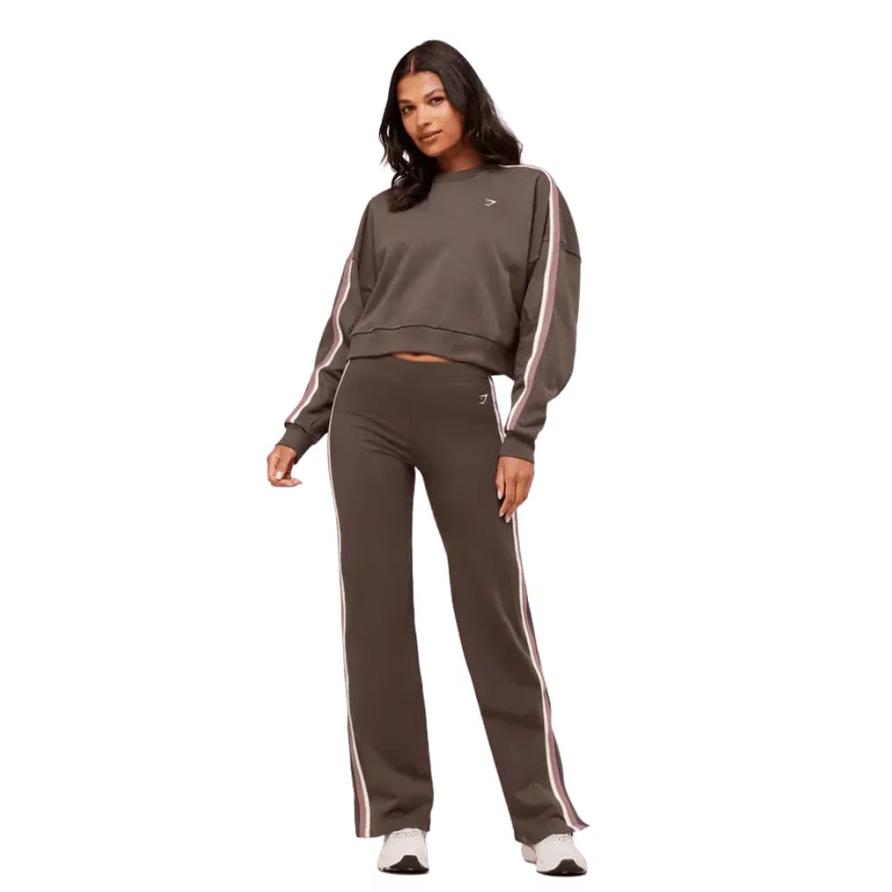 Gymshark Piping Midi Crew Neck Walnut Brown/Chestnut Pink/Soft White