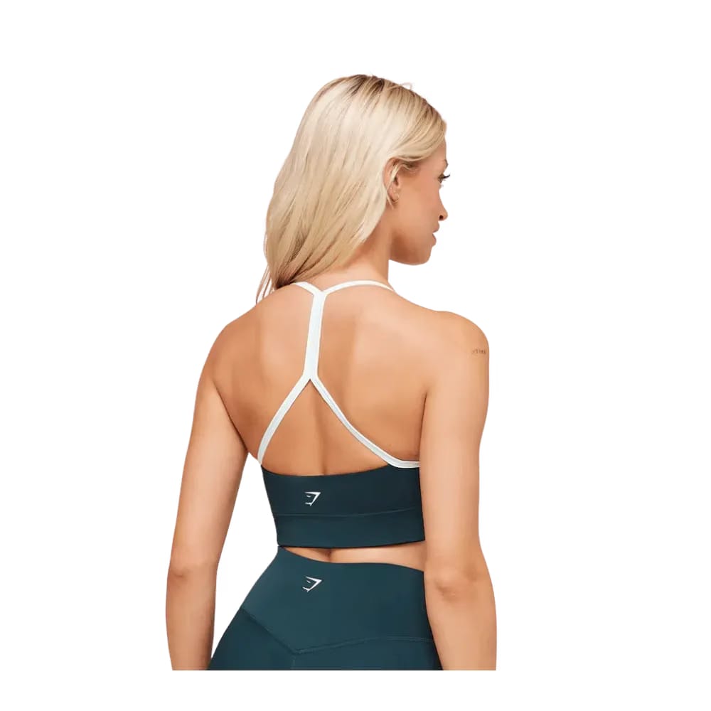 Gymshark Piping Sports Bra Deep Petrol Blue