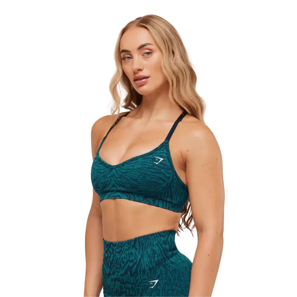 Gymshark Adapt Animal Seamless Sports Bra Navy/Brand Blue