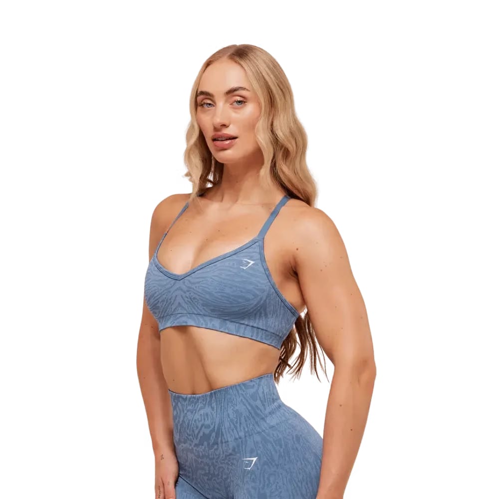 Gymshark Adapt Animal Seamless Sports Bra Worn Blue/Peri Blue