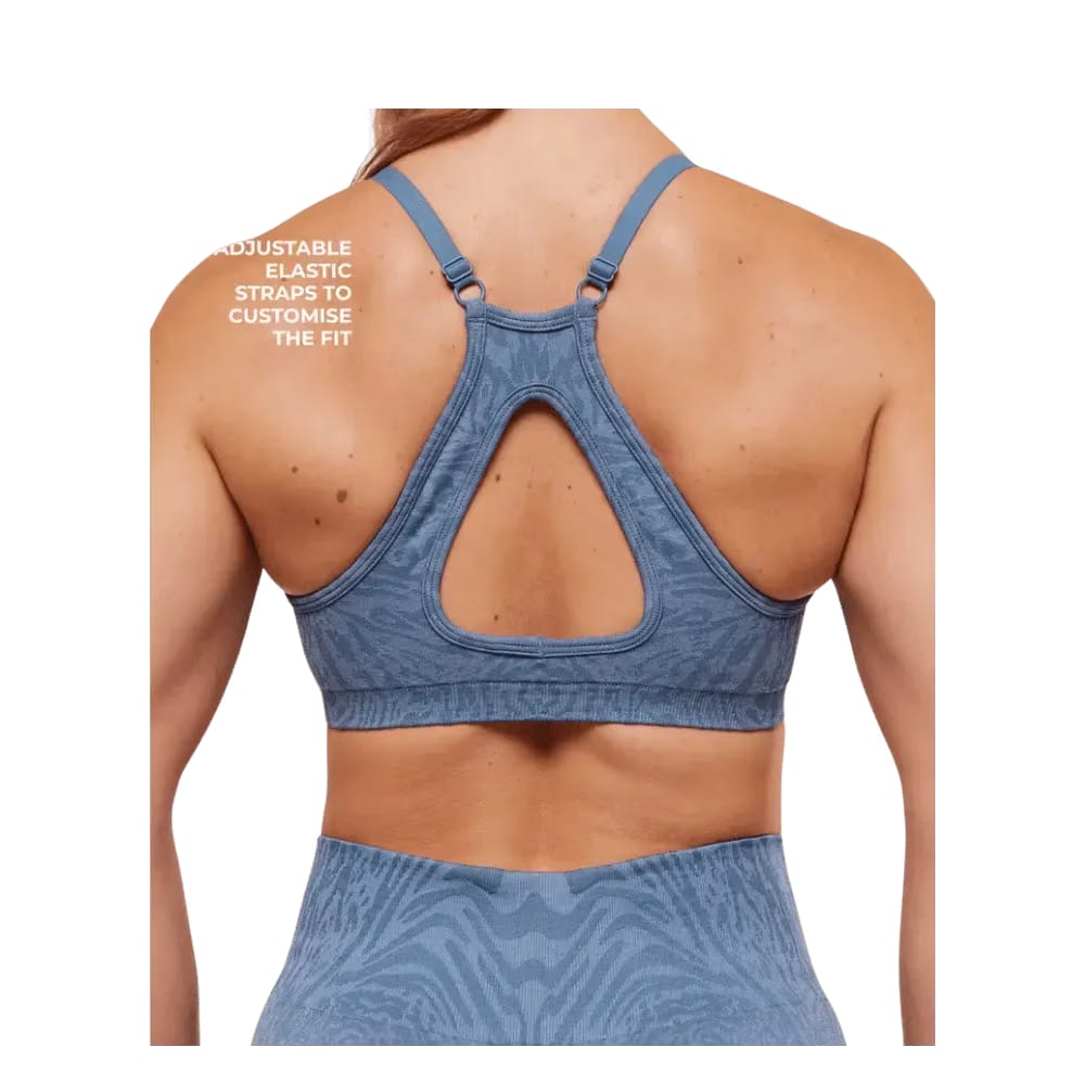 Gymshark Adapt Animal Seamless Sports Bra Worn Blue/Peri Blue