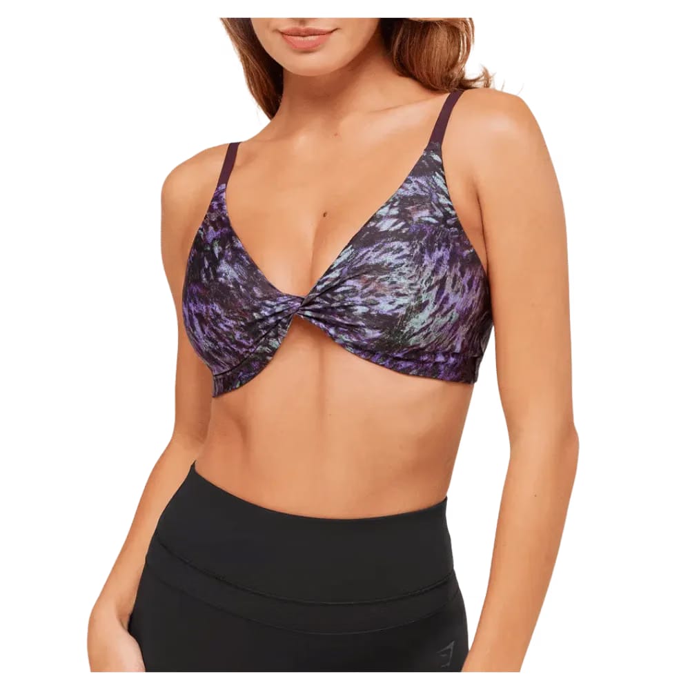 Gymshark Printed Twist Front Bralette Morning Blue