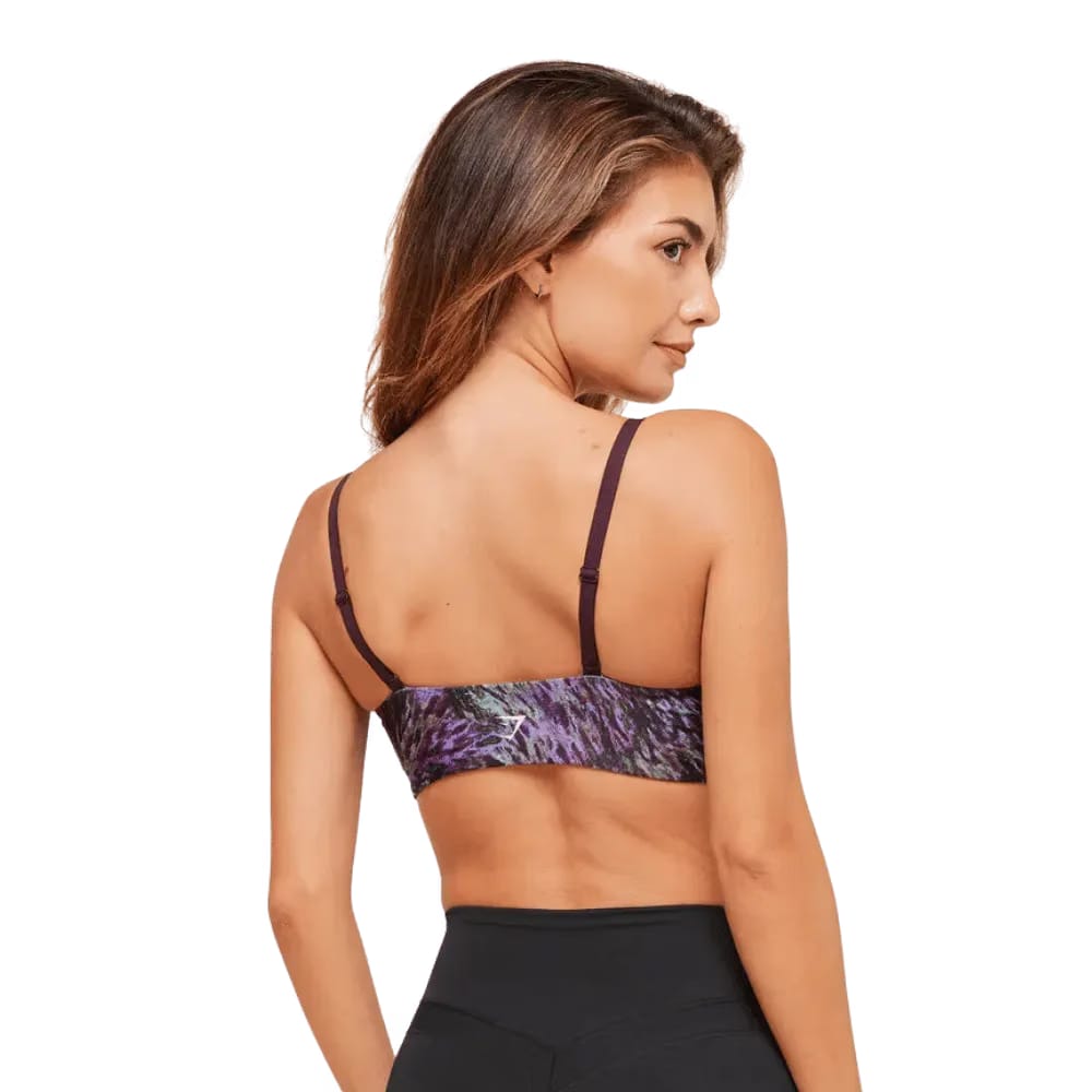Gymshark Printed Twist Front Bralette Morning Blue