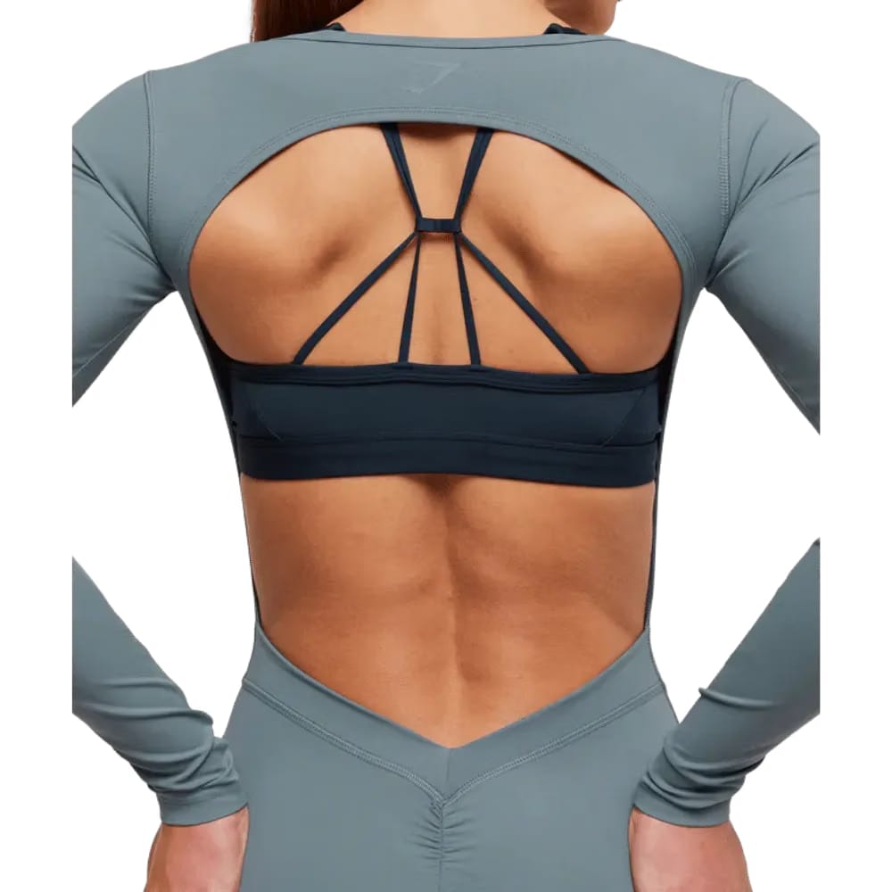 Gymshark Lifting Dipped Waistband All-In-One Iron Blue